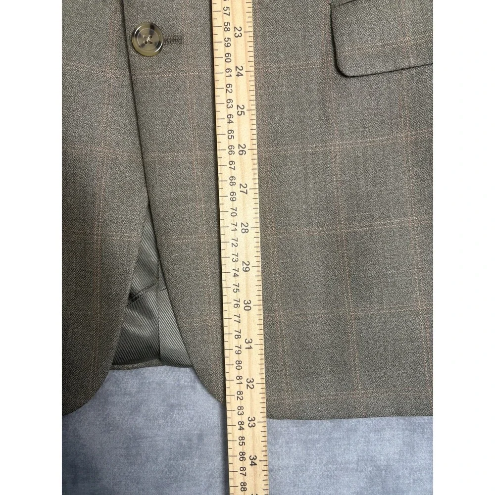 Vintage Burberry London Blazer 44R Silk Wool Plaid USA Union Made Nordstrom